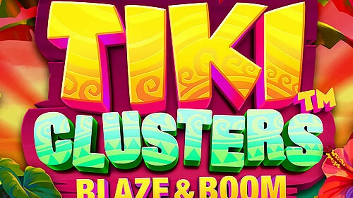 Cenário tropical vibrante do slot Tiki Clusters Blaze & Boom