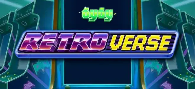 Interface do jogo de slot RetroVerse com design arcade colorido